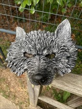 Silver Wolf Half Mask Flexible 3D High Density PU Foam Rivetted Elastic Headband