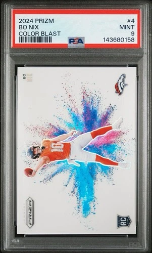 2024 Panini Prizm - Color Blast Bo Nix Rookie PSA 9