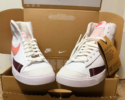 Size 6.5 Nike Blazer '77 Next Nature Mid White Red Stardust W
