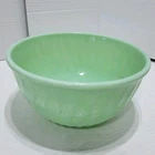 Vintage Fire-King Jadeite Mixing Bowl Anchor Hocking Oven Ware Green Swirl