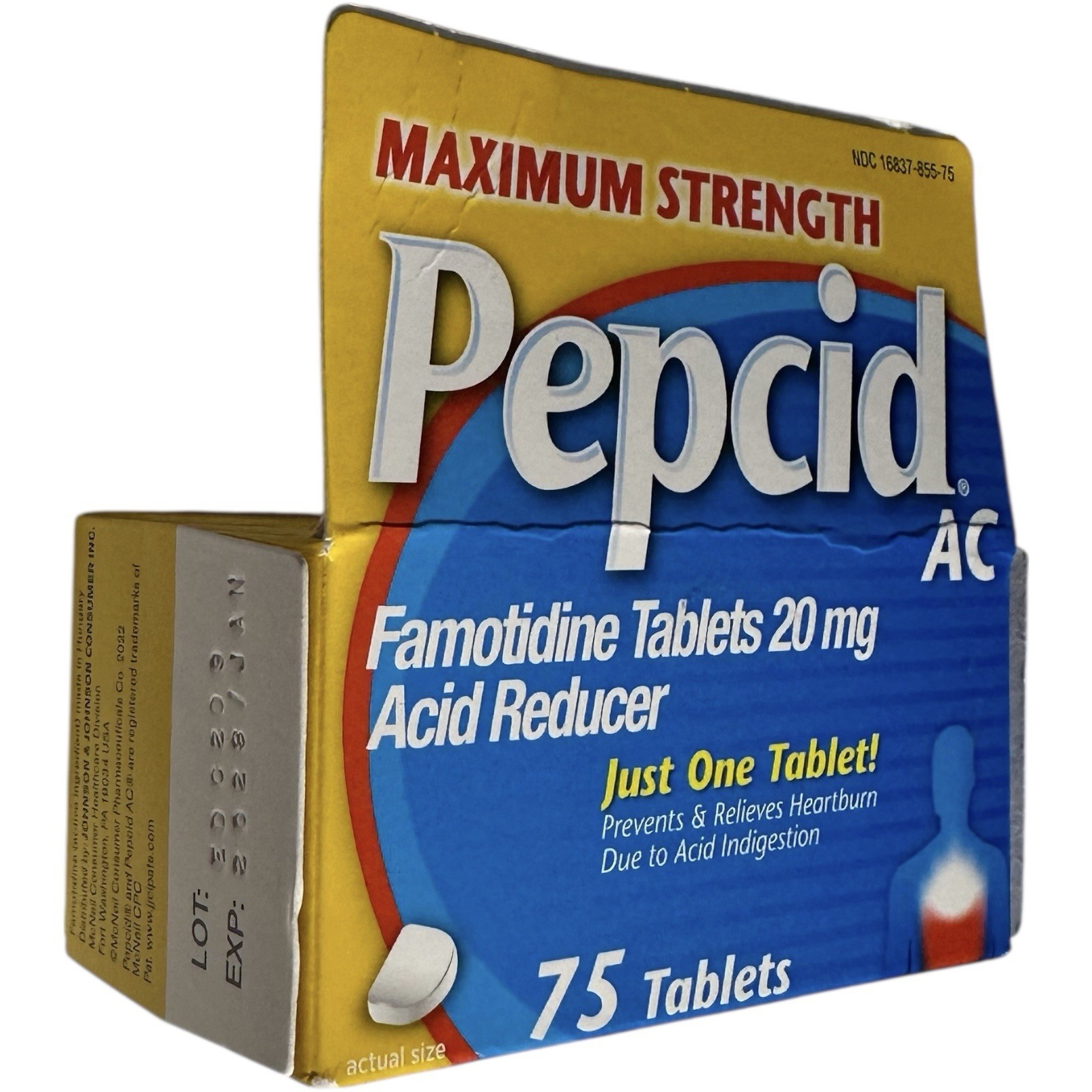Pepcid AC Digestive Treatment Famotidine 20mg Acid Reducer 75 Tablet Exp01/2028+