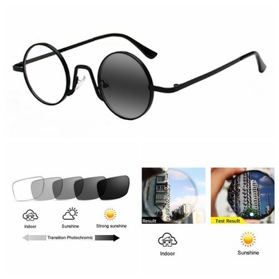 Bifocal Transition Photochromic Retro Round Reading Glass Distance Near Strength