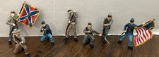 7 Confederate Toy Soldiers Hard Plastic No Damage 2-3" Tall