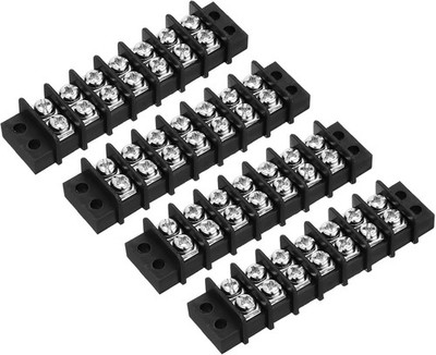 4 Pcs 7 Positions 300V 20A 9.5mm Pitch Dual Row Screw Termi Style: 7 Positions