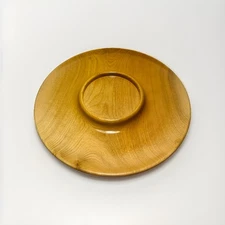 Oregon Myrtlewood Polished Wood Chip and Dip Platter Serving Tray Plate Coos Bay