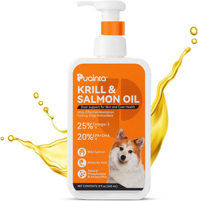 Krill & Salmon Fish Oil for Dogs  Omega-3 (EPA DHA) Liquid Fish Oil, Wild Icelan