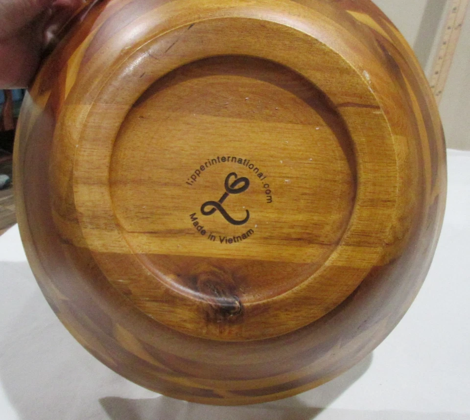 Tazón de madera de acacia internacional Lipper cuenco acampanado con patas largo marrón precio de venta sugerido por el fabricante 41,00 Foto 2 de 4