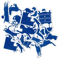 Cat Stickers IV Silhouette Series Blue 20-Piece Set