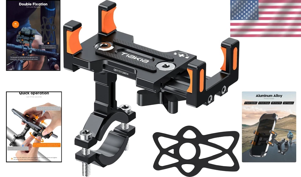 Lightweight Anti-Shake Bicycle Phone Holder - Universal Fit, Easy 3-Second Setup - Image 2 of 4