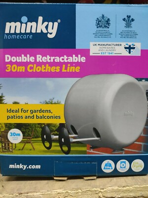30m Minky Retractable Clothes Drying Airing Outdoor Reel Double