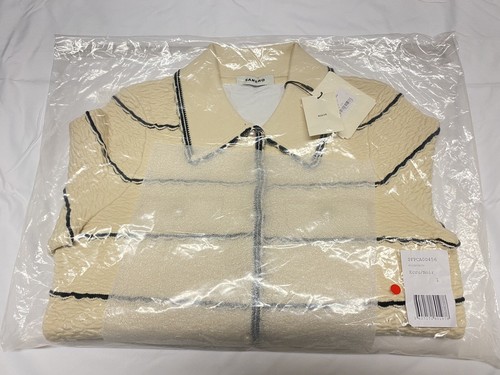Sandro Short Jacket-Style Coatigan, Ecru/Noir, Size 3 (EU 40, UK 12, US 8) - Picture 6 of 8