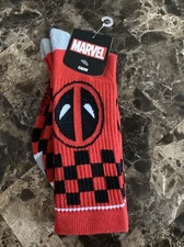 Bioworld MARVEL DEADPOOL Crew Socks Size 10-13 Brand New In Packaging NIP