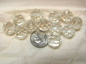 Vintage-Swarovski-Crystal-Beads-150-12mm-CRYSTAL-Faceted-Round-Very-Old