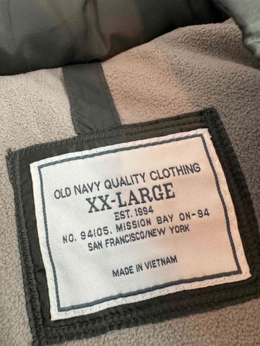 Old Navy Men Lined Insulated Full Zip Snap Pockets Olive Green Puffer Jacket 2XL - Picture 6 of 9