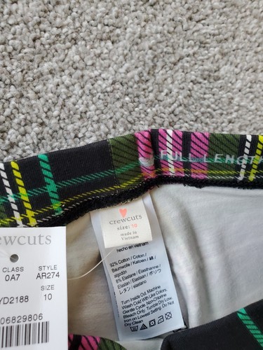 Crewcuts Girls Plaid Ankle Length Leggings, 10, Black/ Pink - Picture 3 of 4