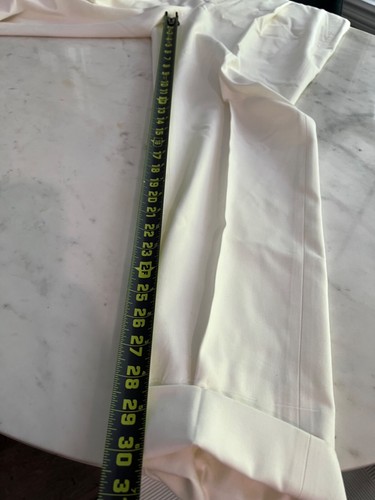 $1,895 MSRP Brunello Cucinelli Ivory Cashmere & Cotton Blend Pleated Pants Size - Picture 11 of 12