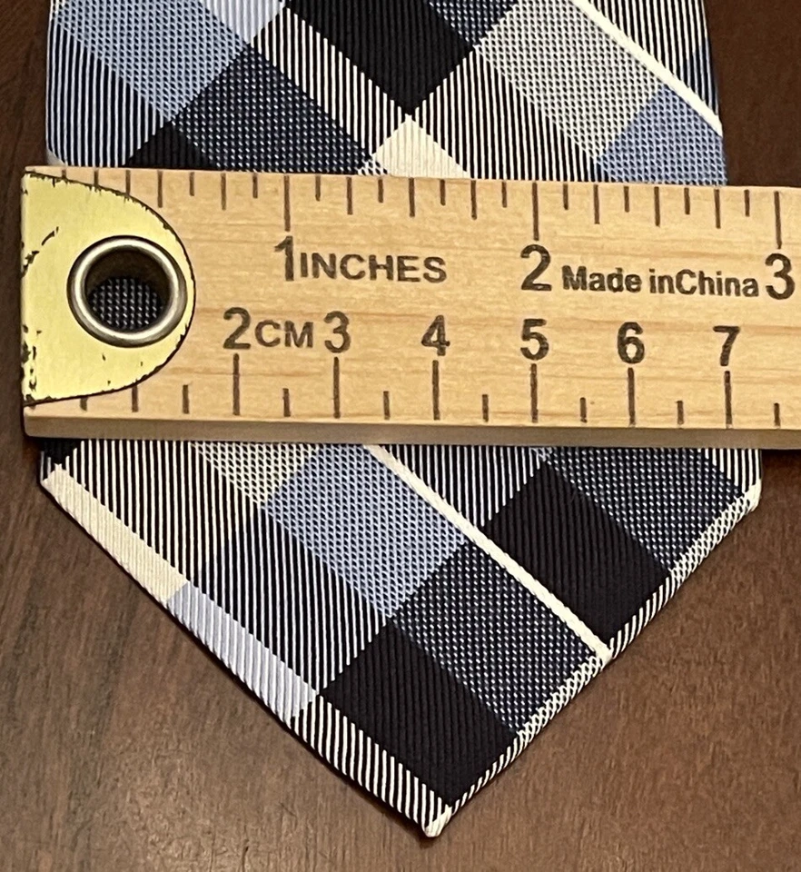 Express Blue 90% Silk 10% Cotton Men’s Neck Tie Made In China - Image 4 of 4