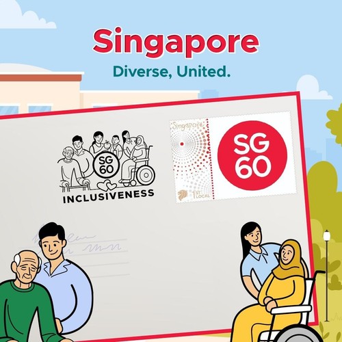 SINGAPORE 2025 SG60 MONTHLY SLOGAN DESIGN MAY (INCLUSIVENESS) POSTAL SLOGAN CANC - Picture 2 of 6