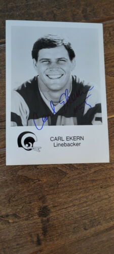 1981 LOS ANGELES RAMS SIGNED TEAM ISSUE PHOTO CARD CARL EKERN SAN JOSE STATE - Picture 1 of 1