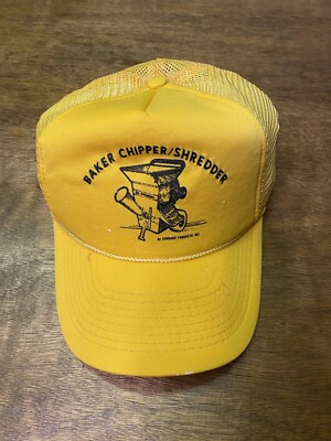 Vintage Trucker Hat Mesh SnapBack Cap Baker Chipper Shredder Wood Construction