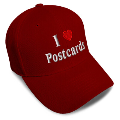 Baseball Cap I (Love) Postcards Red Heart Hobbies Lovers Postcards Lovers 1 Size