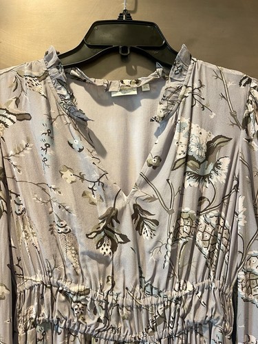 EUC Spartina 449 Adrianna Midi Dress Maritime Forest Chintz Gray Women’s Sz XS - Picture 3 of 6