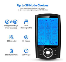  Bonus-36 Mode Tens Muscle EMS Massager Therapy Electric Stimulator USB