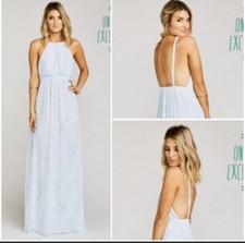 Show me Your Mumu AMANDA Floral Maxi Dress SMALL Wedding Guests baby blue