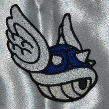 Blue Shell Mario Kart Iron On Embroidery Patch