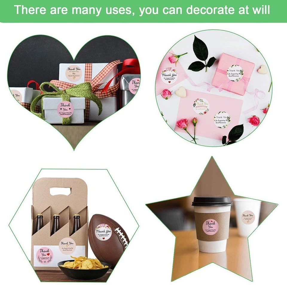 Rolos adesivos de agradecimento de 1,0 pol./1,5 pol. para assar envelope para pequenas empresas - Imagem 4 de 4