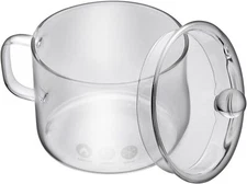 Cabilock Stovetop Pan Clear Pot Glass with Cover Household As Shown 