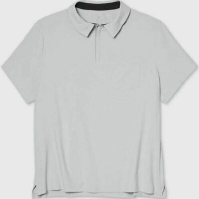 ALL IN MOTION Men's Ice Gray Ultra Light 1/4 Zip Pique Golf Polo