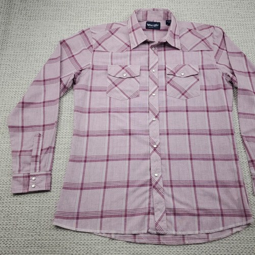 Wrangler Western Pearl Snap Shirt Womens 2XL (18-20) Plaid Long Sleeve Cowboy - Picture 3 of 14