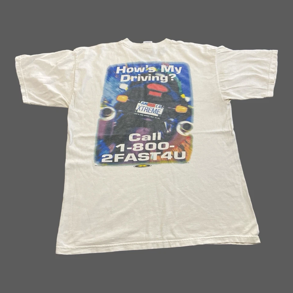 Мужская белая футболка Xtreme Racing Gear размер L 2FAST4U для автомобильных гонок  - Изображение 4 из 4