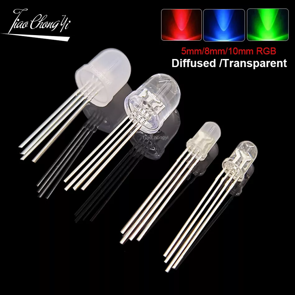 5mm 8mm 10mm RGB LED light Emitting Diode 4pin common Anode Cathode  Multicolor