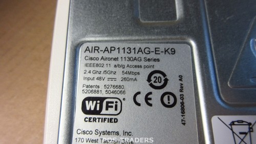 Cisco 1130 AIR-AP1131AG-E-K9 Aironet 802.11a/b/g Wireless Access Point Excl PSU - Photo 3/3