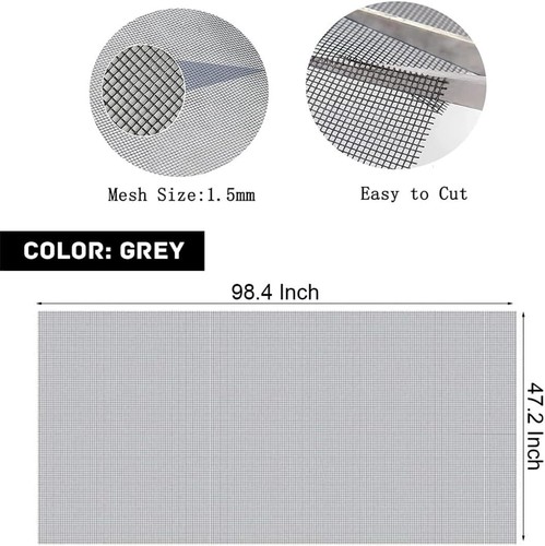Pet Proof Window Screen Replacement Adjustable Fiberglass Repair Kit... - Picture 2 of 7