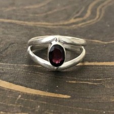 Garnet Gemstone 925 Sterling Silver Handmade Ring Boho Jewelry All Size D-187