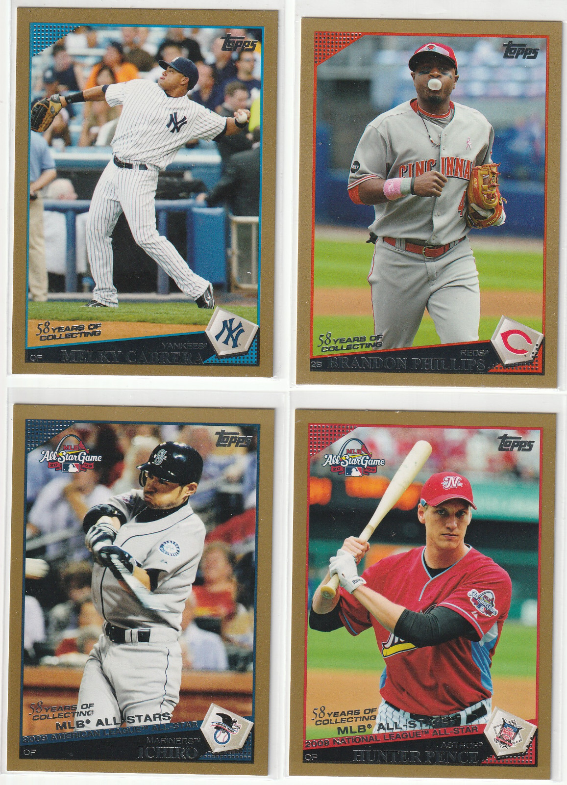 2009 TOPPS GOLD BORDER UPICK ICHIRO PENCE CUETO LOWELL YOUNG MAUER