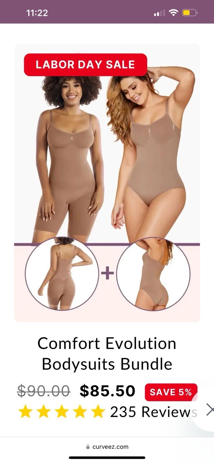 Snatched Women's Seamless Tummy Control Bodysuit Shapewear Nude Size M-image