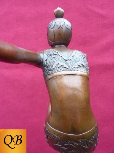 FIGURA DE BRONCE ART DECO ESCULTURA ESTATUA CON BRIO DAMA 1920 ALETA LP - Imagen 10 de 10