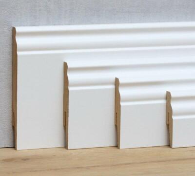 Hamburger Leiste Sockelleisten 60 80 90 120 mm weiss Fußleiste Berliner Profil