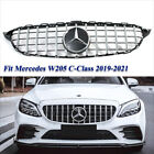 Chrome Front Grille For Mercedes Benz C-Class W205 2019-2021 C200 C300 W/Emblem (For: Mercedes-Benz)