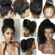 Water Wave 360 full lace Lace Frontal Wigs Curly Human Hair Wigs 150 Density