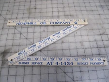 VTG Advertising Folding Yard Stick Hemphill Oil Company 76 Union Heating Wooden