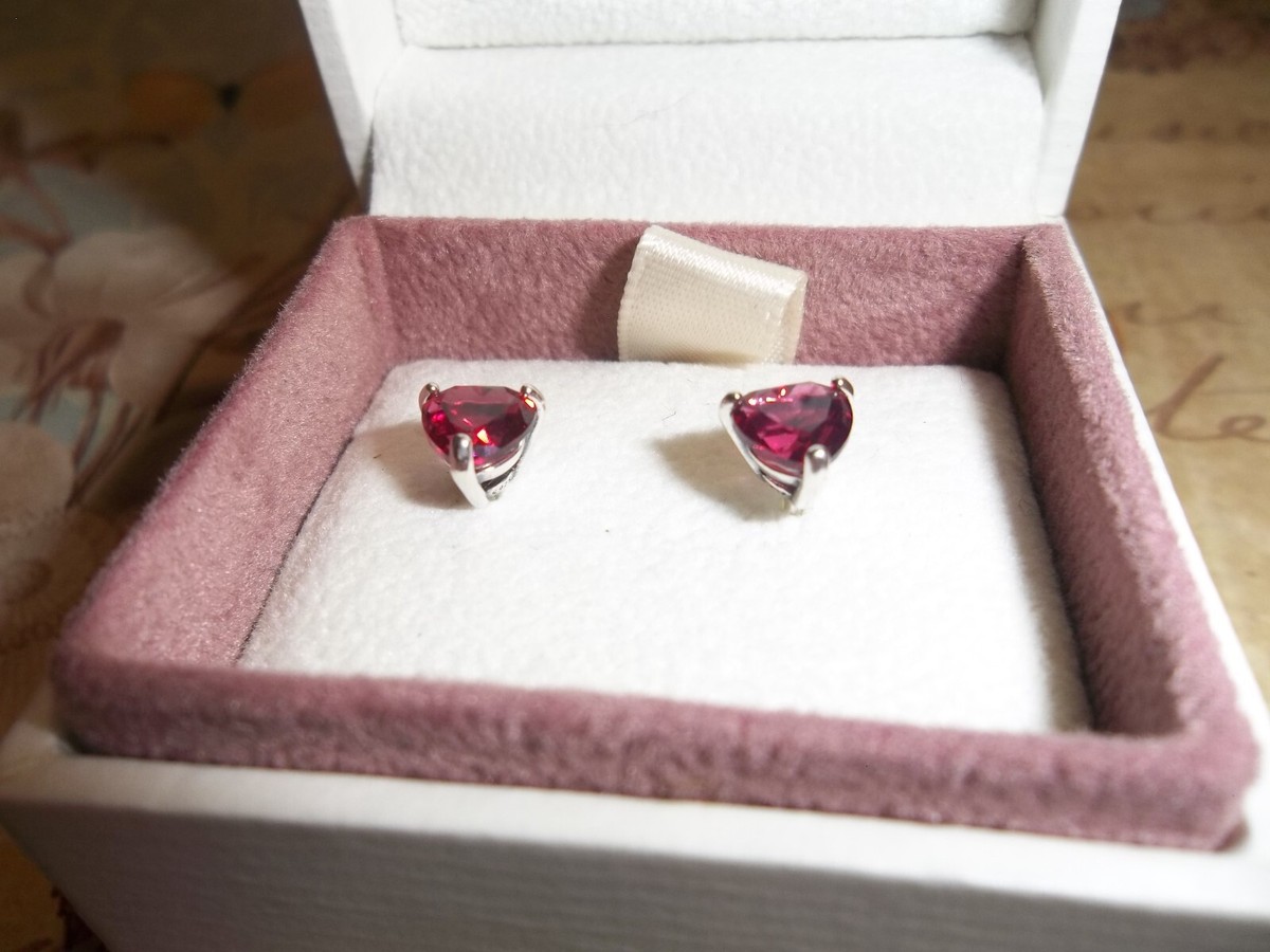 【2024福袋】 Genuine Authentic Pandora Silver & Ruby Red Heart Stud ピアス