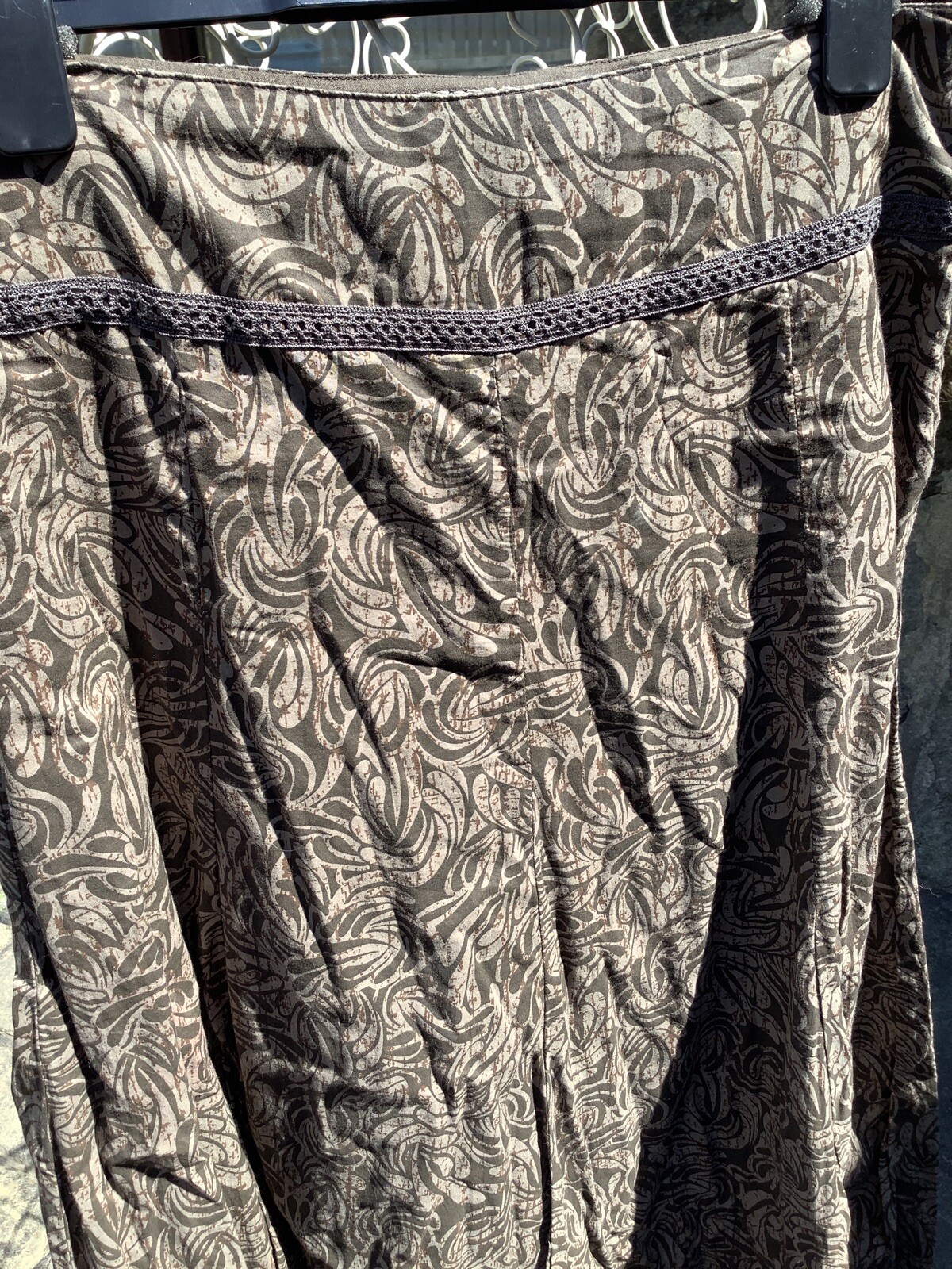 🦋Size 10 FAT FACE Women’s Brown Patterned LONG Skirt W32” image 5