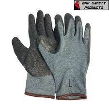12-Pairs Knit Work Gloves Cotton Textured Rubber Latex Coated for Construction