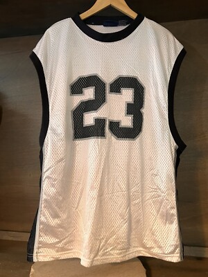 VOIT SPORTS MENS VINTAGE EUC TANK TOP SIZE XL WHITE W/BLACK  #23 MESH EUC