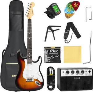 STRICH Electric Guitar Beginner Kit, Solid Body 39" Full Size Electric Guitar